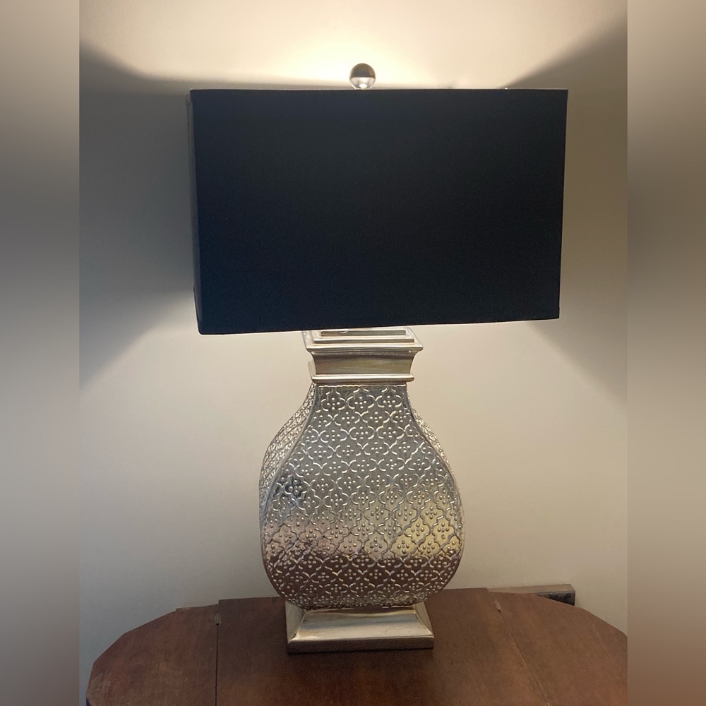 Safavieh Silver Lamp with Black Shade